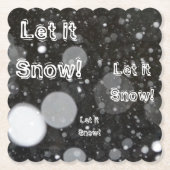 雪の背景で雪を降らせる ペーパーコースター (正面)