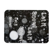 雪の背景で雪を降らせる マグネット (横)