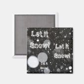 雪の背景で雪を降らせる マグネット (正面/裏面)