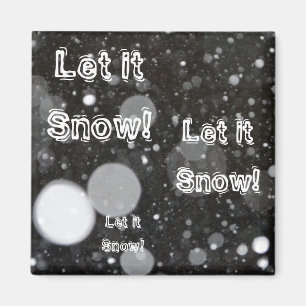 雪の背景で雪を降らせる マグネット