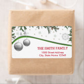 雪の背景ラベル付きクリスマスツリー ラベル (インサイチュ)