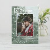 雪の背景絵を描写真ホリデーカード シーズンカード (スタンド正面)