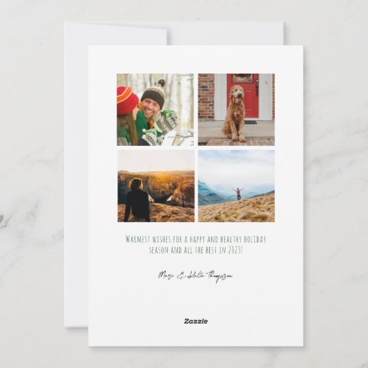 雪の背景絵を描写真ホリデーカード シーズンカード (裏面)