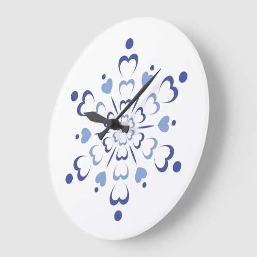 雪の胸 ラージ壁時計 (傾斜)