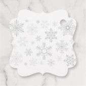 雪の興奮ピンクグレー雪のフレークのピンクの赤ちゃんシャワー フェイバータグ (裏面)