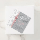 雪の興奮ピンクグレー雪のフレークのピンクの赤ちゃんシャワー フェイバータグ (インサイチュ)