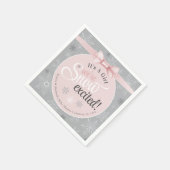 雪の興奮ベビーその女の子ピンクのスノーフレークのシャワー スタンダードカクテルナプキン (角)