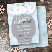 雪の興奮ベビーシャワーブルースノーフレークその男の子 招待状