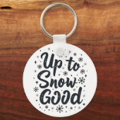 雪の良い冬の雪おもしろい片クリスマスまで キーホルダー (正面)