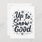雪の良い冬の雪おもしろい片クリスマスまで シーズンポストカード (正面/裏面)