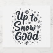 雪の良い冬の雪おもしろい片クリスマスまで スパークリングワインラベル (シングルラベル)