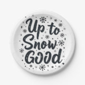 雪の良い冬の雪おもしろい片クリスマスまで ペーパープレート (正面)