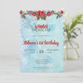 雪の花の冬のONEderlandの第1誕生日 招待状 (スタンド正面)