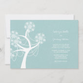 雪の花の木のライトウィンターウェディング招待状 招待状 (正面)