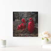 雪の花 スクエア壁時計 (ホーム)