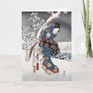 雪の芸者-挨拶状 シーズンカード