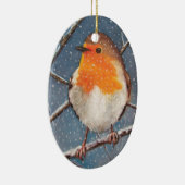 雪の英語ロビン: オーナメント (右)