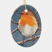 雪の英語ロビン: オーナメント (裏面)