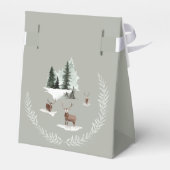 雪の草地に棲む鹿の森の景色 フェイバーボックス (裏面サイド)