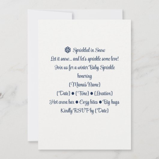 雪の華 | 凍てつく至福 招待状 (裏面)