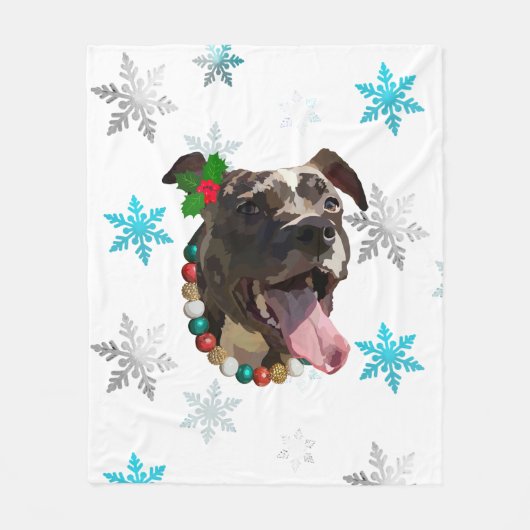 雪の落とし穴 フリースブランケット (正面)