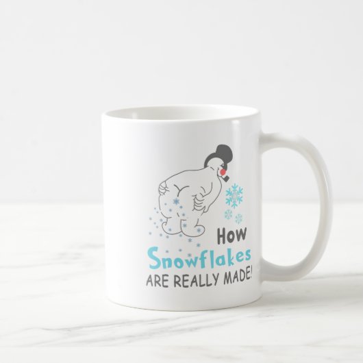 雪の落書き 雪の結晶は本当はどうやってできるの? コーヒーマグカップ (右)
