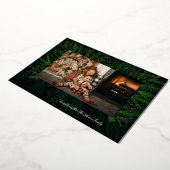 雪の葉クリスマスフォイルのフォトカード 箔シーズンカード (回転した状態)