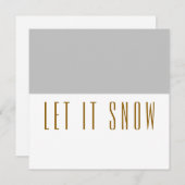 雪の薄いグレーモダンの白い色のブロック シーズンカード (正面/裏面)