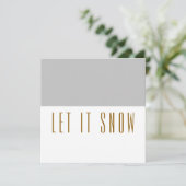 雪の薄いグレーモダンの白い色のブロック シーズンカード (スタンド正面)