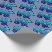 雪の薄片の白くま ラッピングペーパー (角)