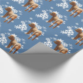 雪の薄片を持つプードル ラッピングペーパー (角)