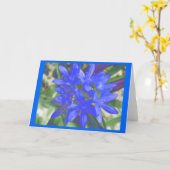 雪の蛍光ブルーのグリーティングカードの栄光 カード (黄色い花)