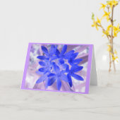 雪の衝撃的な青いグリーティングカードの栄光 カード (黄色い花)