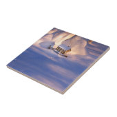 雪の装飾タイルの小さな家/五徳 タイル (側面)