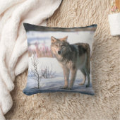 雪の装飾用クッションのオオカミ クッション (ブランケット)