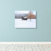 雪の覆われたパドック キャンバスプリント (インサイチュ (ウッドフロア))