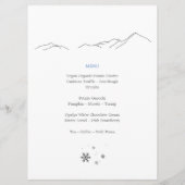 雪の覆われた山のピークススキーソフトスノーフレーク メニュー (裏面)