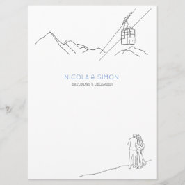 雪の覆われた山のピークススキーソフトスノーフレーク メニュー