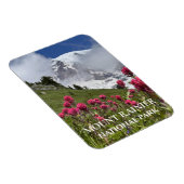 雪の覆われた山レイニエ、インディアンペイントブラシ マグネット (右側)