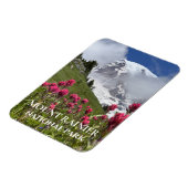 雪の覆われた山レイニエ、インディアンペイントブラシ マグネット (左側)