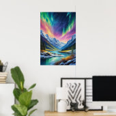 雪の谷の北の光 ポスター (ホームオフィス)