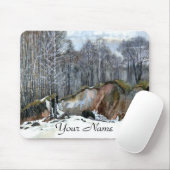 雪の谷の絵画水の色のマウスパッド マウスパッド (マウス)