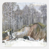 雪の谷間 スクエアシール (正面)