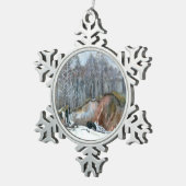 雪の谷間 スノーフレークピューターオーナメント (右)