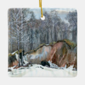 雪の谷間 セラミックオーナメント (正面)