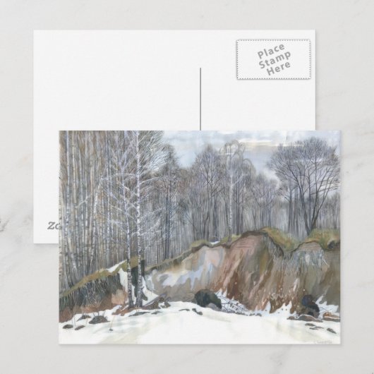 雪の谷間 ポストカード (正面/裏面)