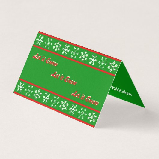 雪の赤いカード (正面)