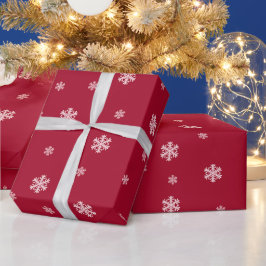 雪の赤いクリスマスホリデー ラッピングペーパー