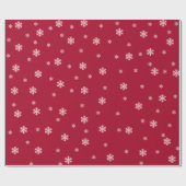 雪の赤いクリスマスホリデー ラッピングペーパー (フラット)