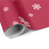 雪の赤いクリスマスホリデー ラッピングペーパー (ロールコーナー)